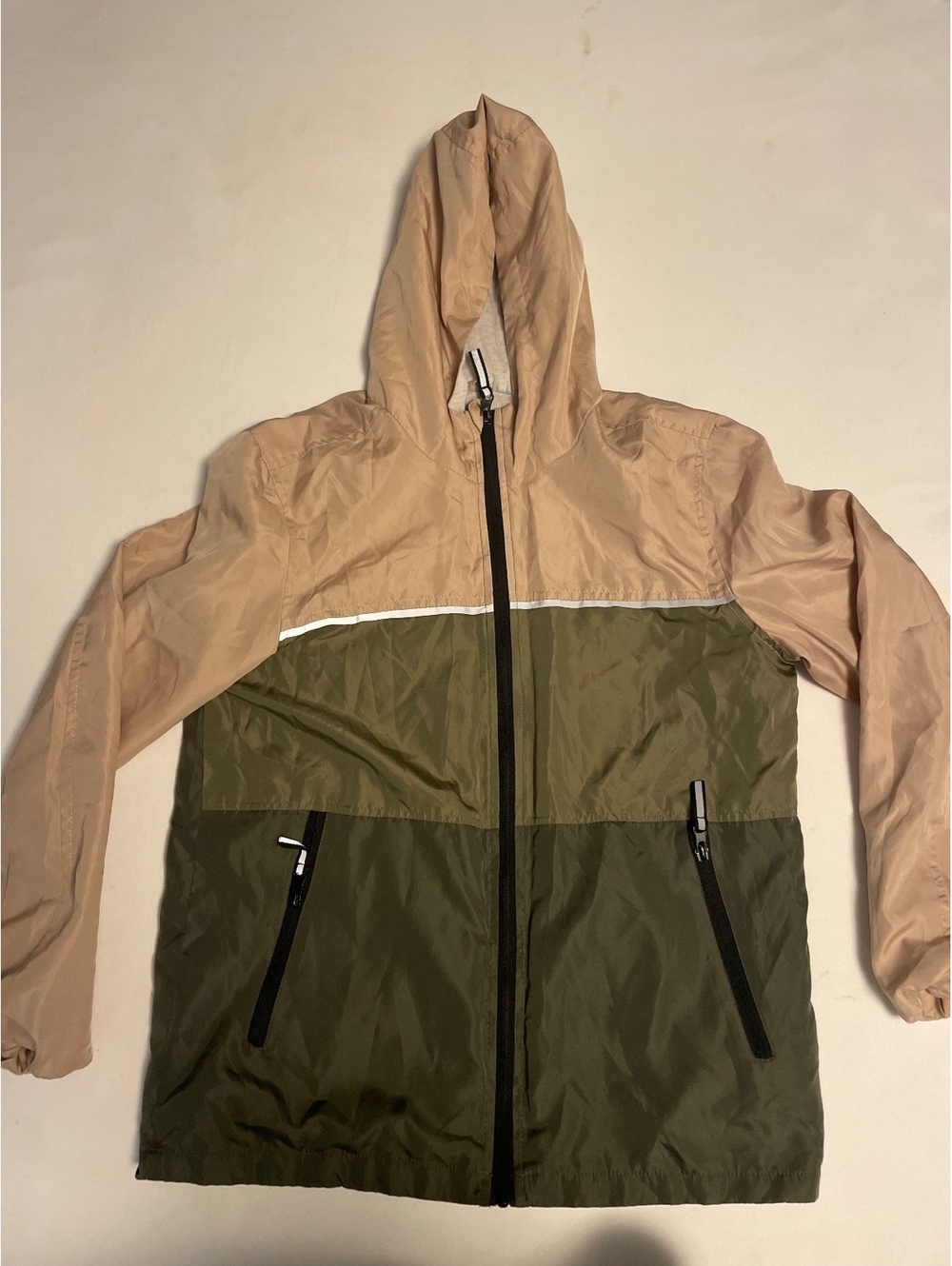 Distortion Boys Large Hooded Colorblock Windbreaker Jacket